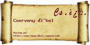 Cserveny Ábel névjegykártya