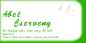 abel cserveny business card